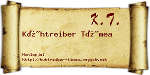Kühtreiber Tímea névjegykártya