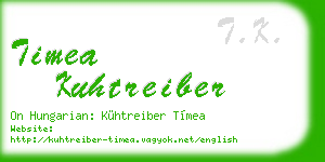 timea kuhtreiber business card